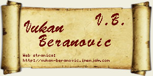 Vukan Beranović vizit kartica